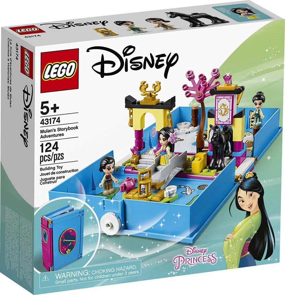 LEGO Disney Princess Il Libro delle Fiabe di Mulan, Playset con la Figura di Khan Il Cavallo, Giocattolo in Valigetta da Viaggio, 43174