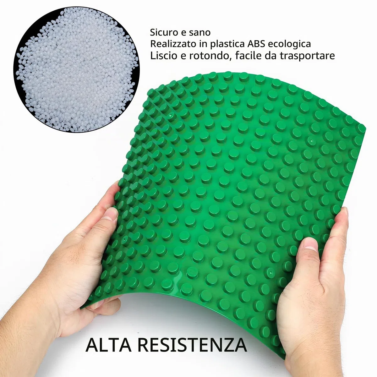 4 Pezzi Piastra Base Compatibile con Lego Duplo, 25x25cm Base per Mattoncini Compatibile con Lego Duplo, Set di Piastre da Gioco Creativo, Verde