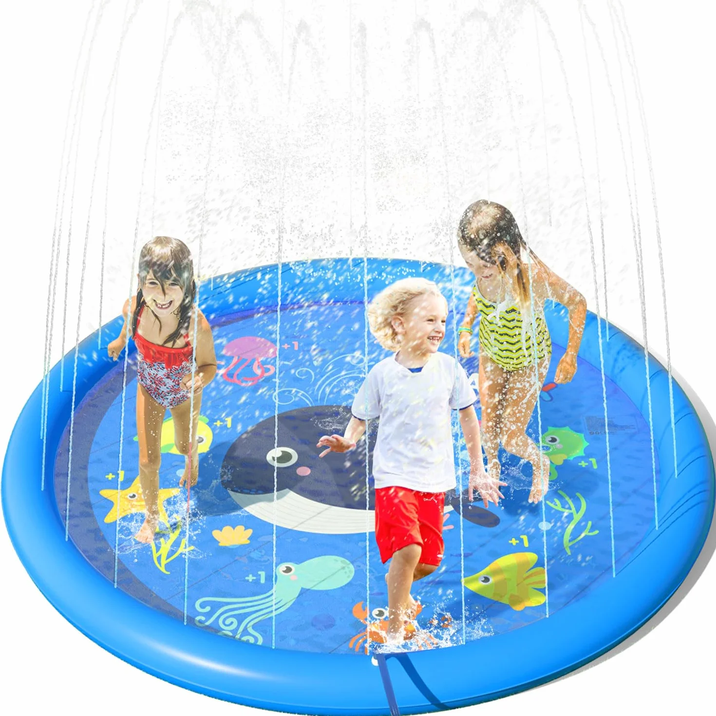 Peradix Tappetino Gioco d'Acqua per Bambini, (67 '' / 170 cm) Giocattoli Splash Play Mat all'Aperto Estate Giardino Piscina Gonfiabile per Neonati