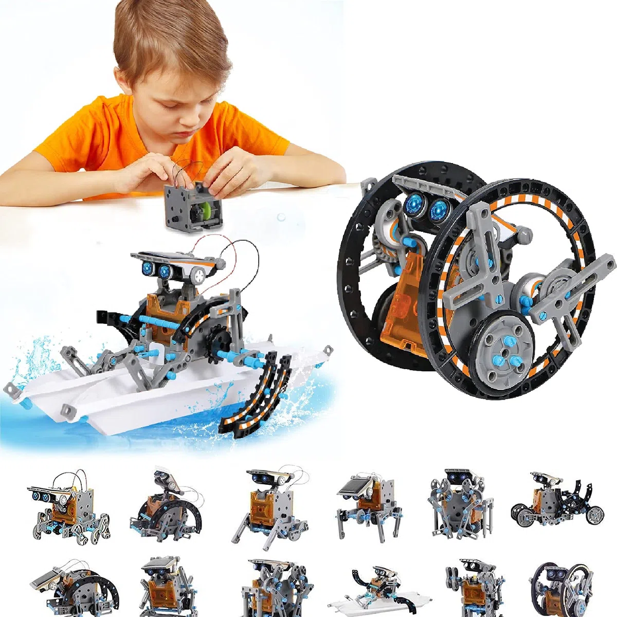 12-in-1 DIY Robot Giocattoli Solari Scienza Kit per Giochi bambini 8 9 10 11 12 anni maschio Ragazzi Regali Robot Building Kit Giocattoli per 8 9 10 11 12 + Anni Ragazzi Compleanno