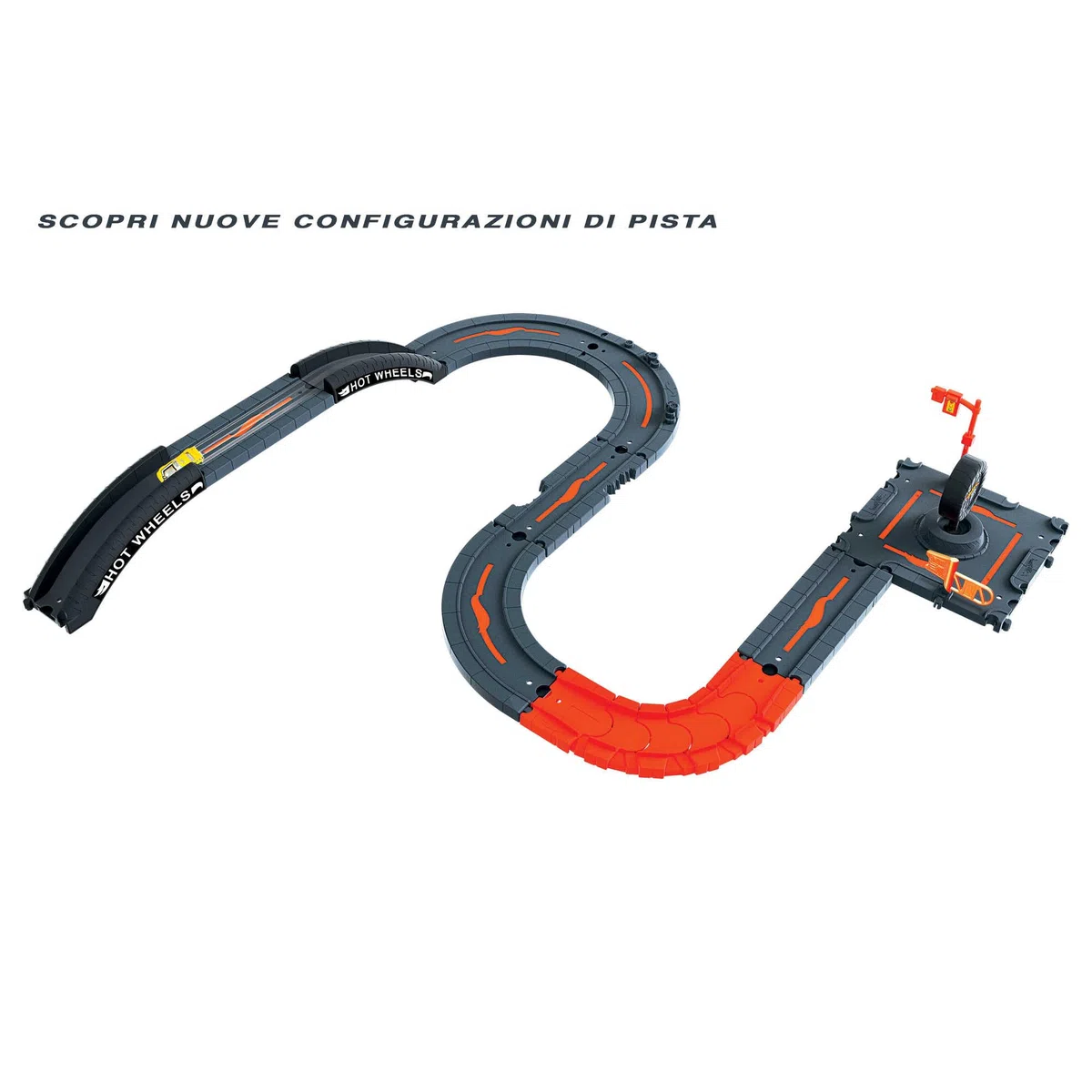 Hot Wheels - Pack di Espansione della City, set da 10 pezzi con base per pista e pezzi per costruire una destinazione urbana, macchinina Hot Wheels inclusa, giocattolo per bambini, 4+ anni, HDN95