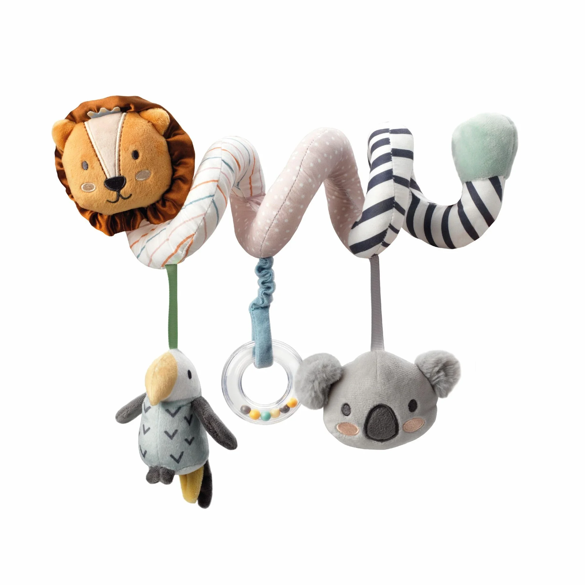 Nuby Spirale delle Attività – Avventura Animale Peluche – Giocattolo Interattivo per Passeggino – Da Attaccare al Passeggino, Seggiolino Auto, Lettino – Regalo di Nascita per Bambina e Bambino Neonato