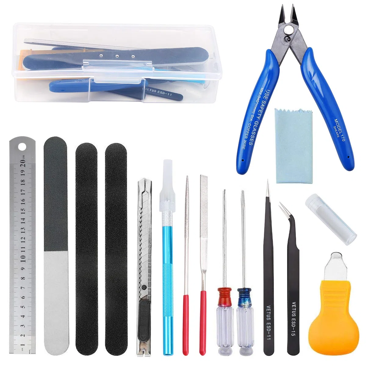 HSEAMALL 17PCS Gundam Model Tools Kit Hobby Building Craft Set for Basic Model Building Repair and Fixing