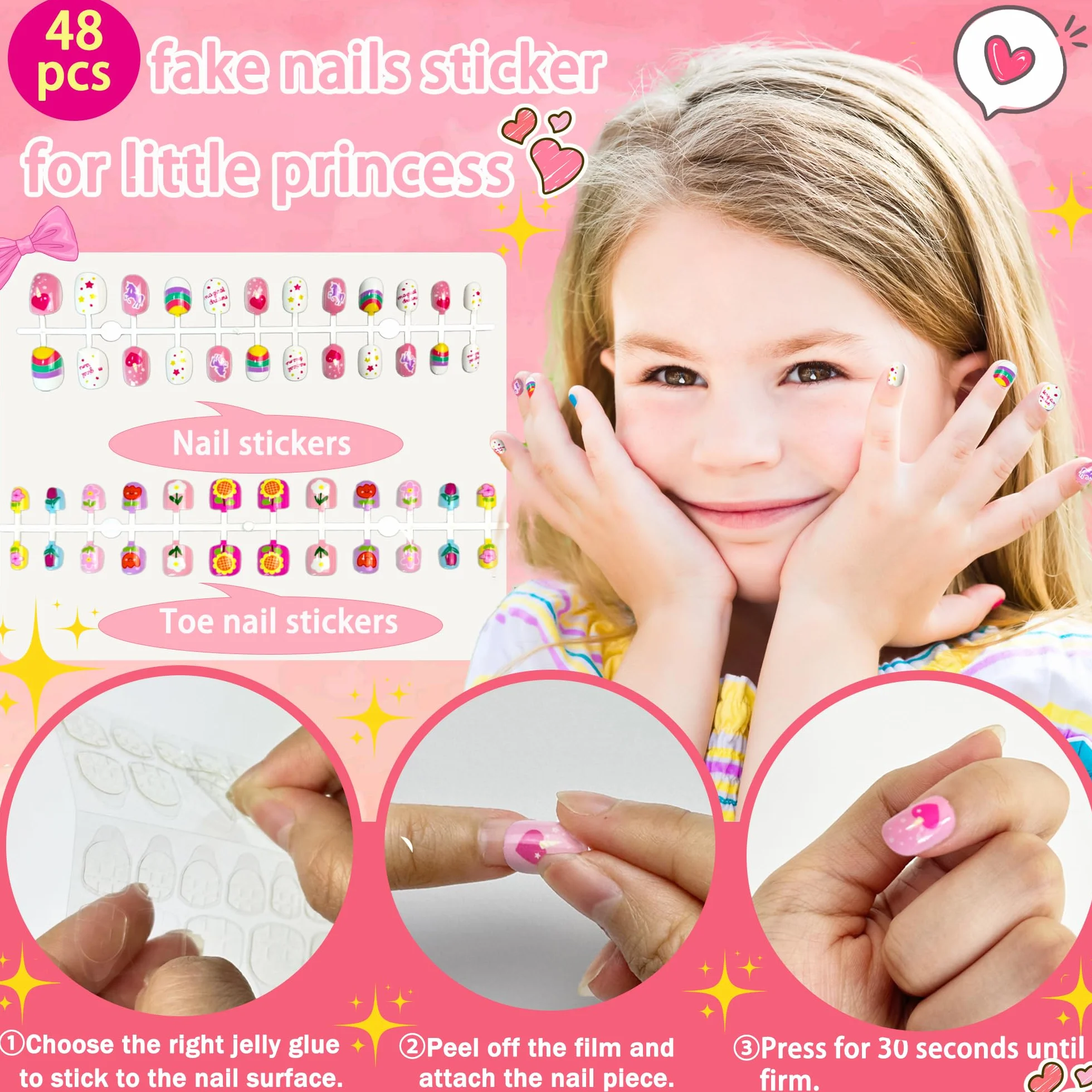 Lubibi Set Smalti Per Unghie Per Bambini, Con Essiccatore Per Smalti e Borsa Per Il Trucco Inclusi, Smalto Impermeabile, Atossico e Pelabile, Regali Di Compleanno Creativi Per Bambine Di 6 7 8 9 Anni