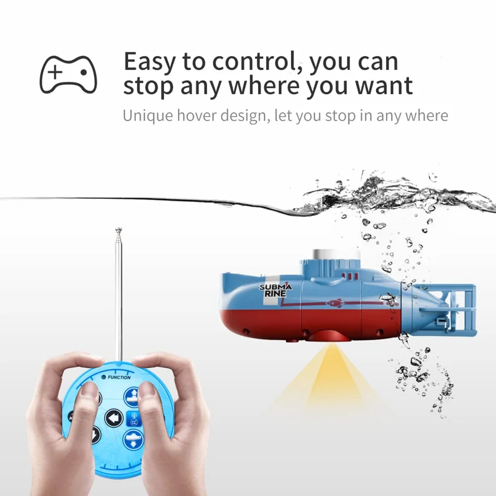 Mini Giocattolo Sottomarino RC, Telecomando a 6 canali sotto la Nave dell'Acqua, Modello di Giocattolo Elettrico per Barca da Sub Giocattolo educativo per Bambini per