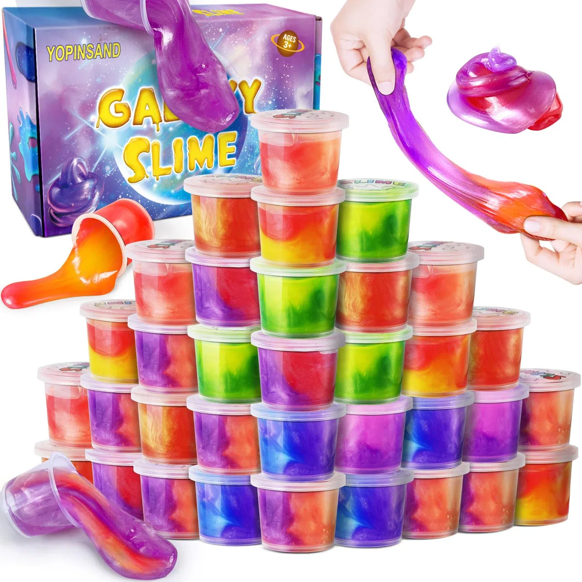Kit Slime Galaxie per Enfants, 36 pezzi, estendibile e non collante, giocattolo per ragazzi e ragazze da 5 a 12 anni