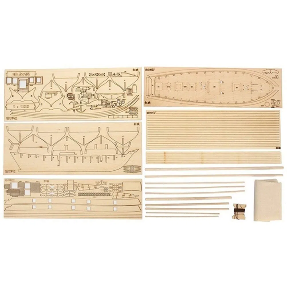 Guanan Modellino di Barca a Vela in Legno - Kit Fai da Te per Costruire Nave, Decorazione - Modello di Legno (400 x 150 x 270 mm)