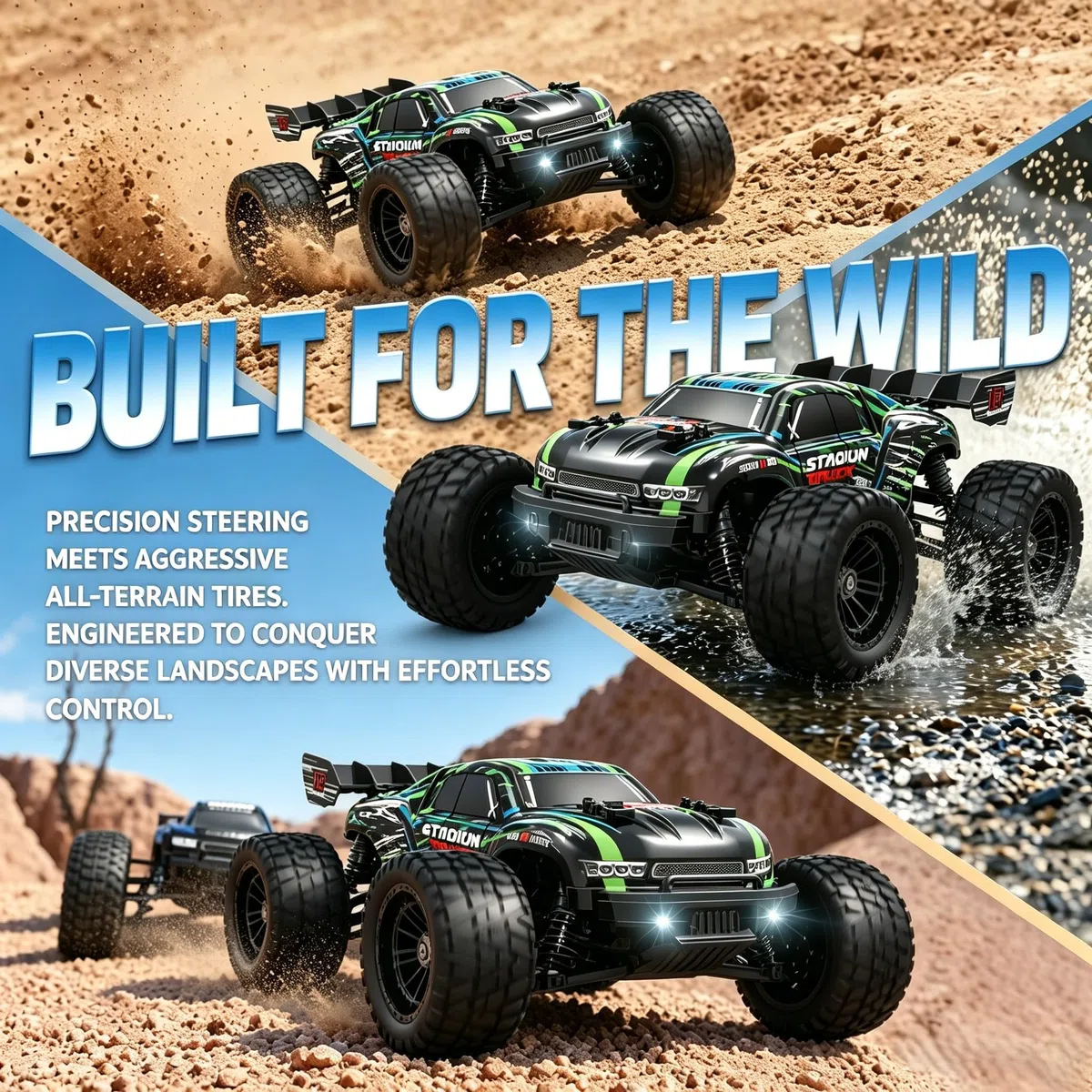 HAIBOXING Auto telecomandata 2,4 GHz 1:18 proporzionale 4WD 36+ km/h Hobby Offroad Monster RC Truck, impermeabile RC Truggy RTR giocattolo fuoristrada