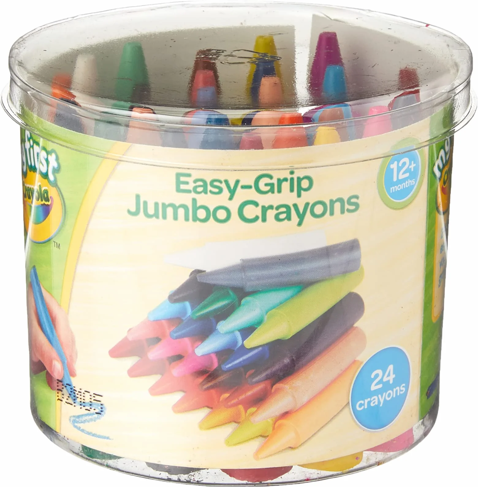 Crayola My First Crayola - Confezione di 24 pastelli a Cera Jumbo Easy-Grip