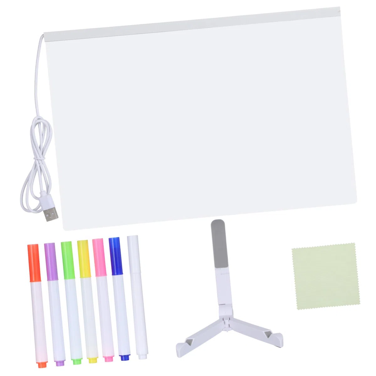 Lavagna Luminosa LED per Tavoletta Acrilica Cancellabile con Supporto Scrittura e Colori per Apprendimento e Creatività Notturna