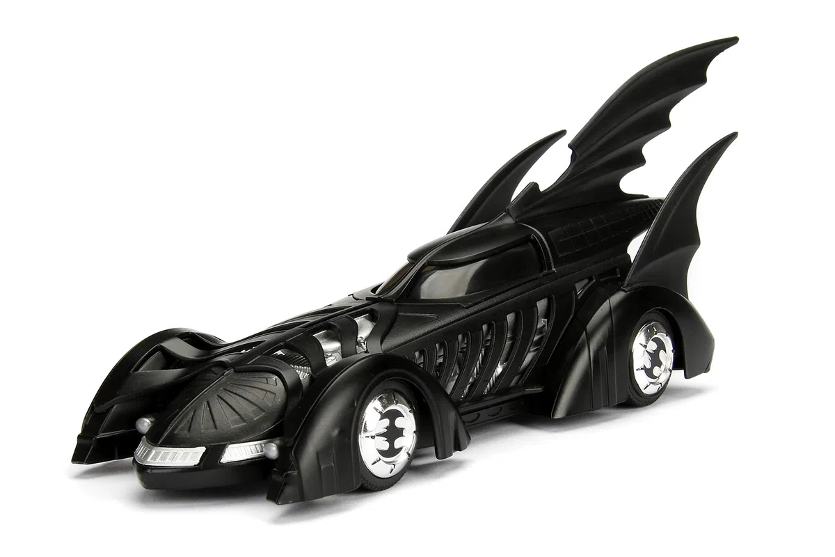 Modellino Batmobile da Batman Forever 22cm Scala 1/24 con Figura di Batman - 100% Originale Ufficiale Dc Comics Jada Toys