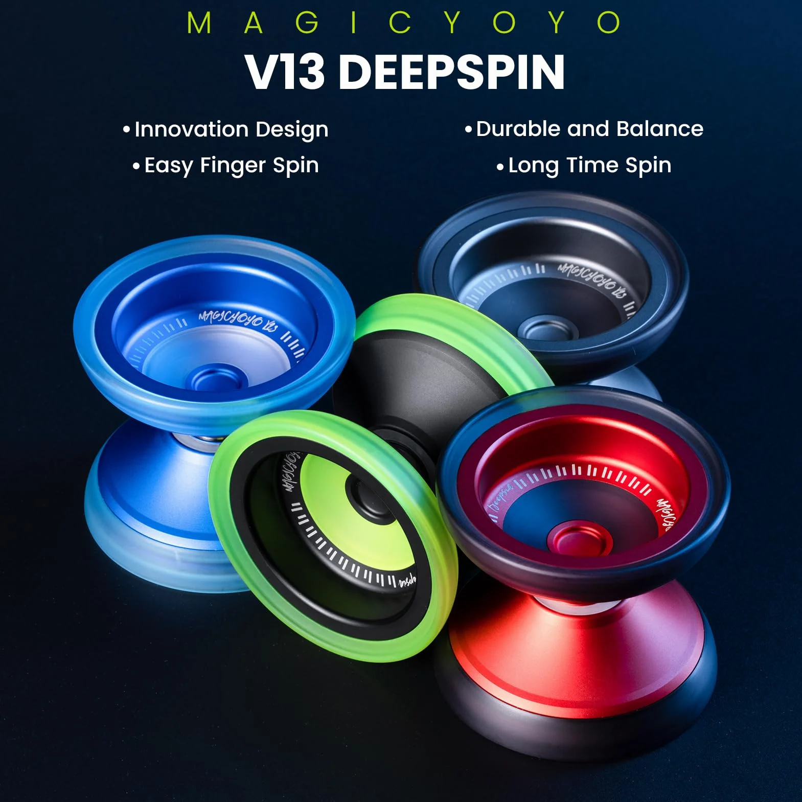 MAGICYOYO V13 JoJo professionale - JoJo responsives per bambini e YoYo unresponsive per esperti, in metallo durevole e design ibrido PC, facile per trucchi delle dita