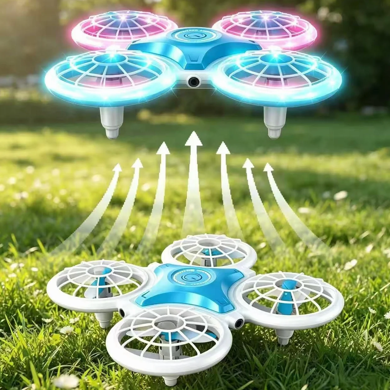 Mini Drone per Bambini con Telecomando, Gioco Aereo con Luci LED e Flip 360°, 3 Velocità & Decollo a Un Tasto, Drone Interno ed Esterno, Regalo Perfetto per Bambini 6-10 Anni, Maschi e Femmine