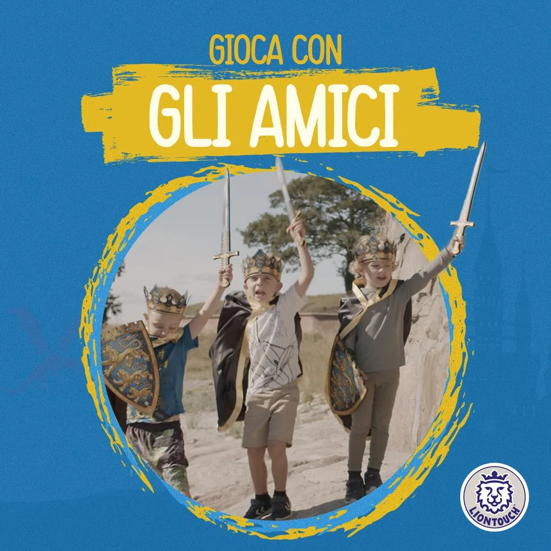 Liontouch - Scudo da Re dei Tre Leoni - da 3 + | Giocattolo in Gommapiuma a Tema Medievale, Ideale per Avventure Regali | Armi Sicure e Accessori per Battaglie, Giochi di Ruolo e Costumi per Bambini