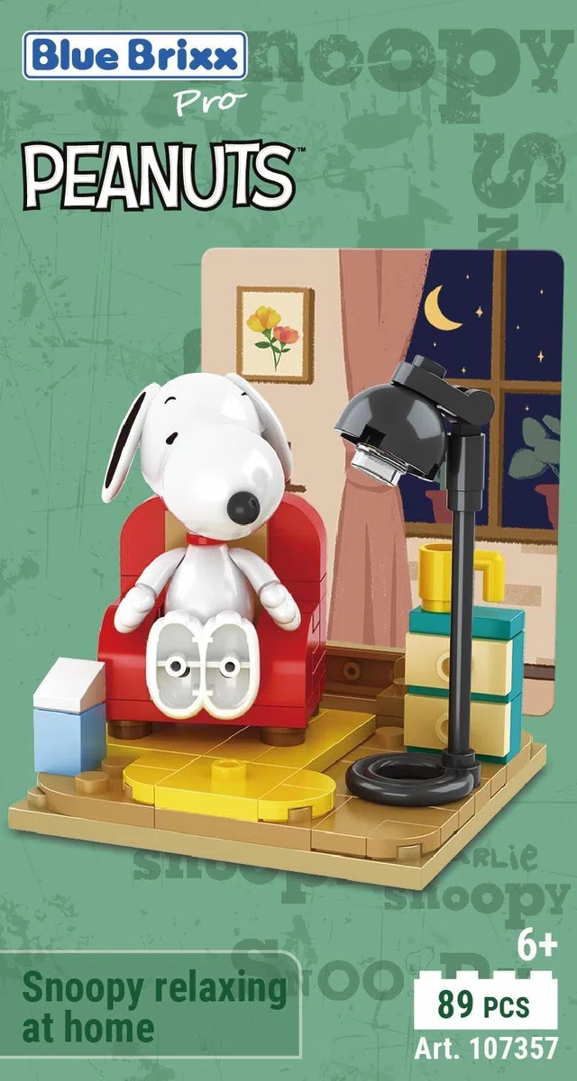 BlueBrixx Pro 107357 - Snoopy si rilassa a casa con blocchi di bloccaggio con 89 elementi