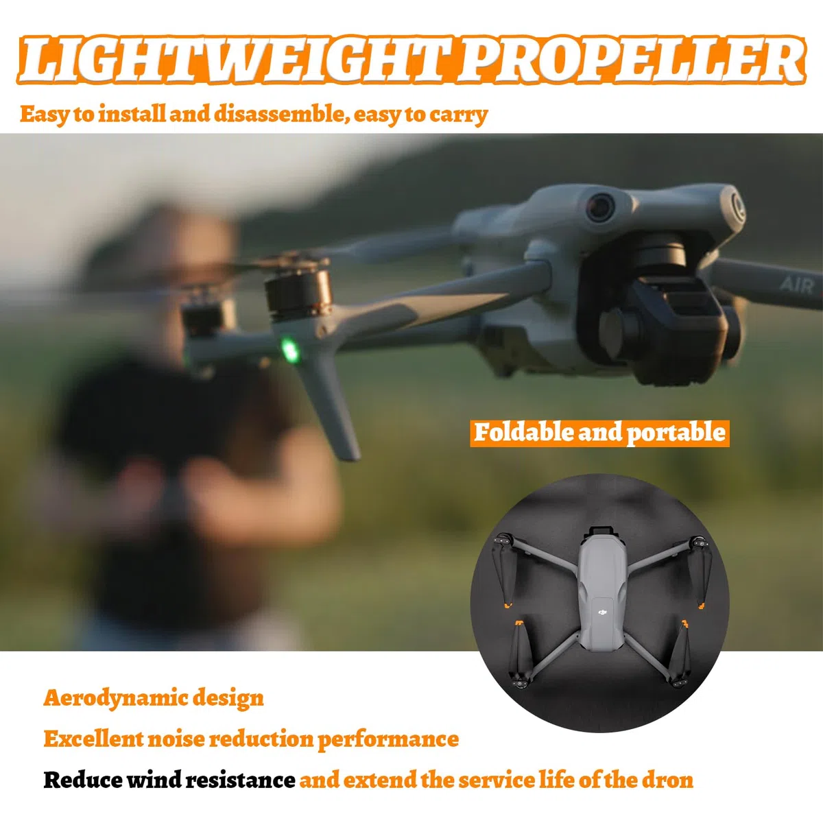 8Pcs Eliche per DJI Air 3/Air 3S, Basso Rumore & Stabile Eliche, Drone Eliche di Ricambio