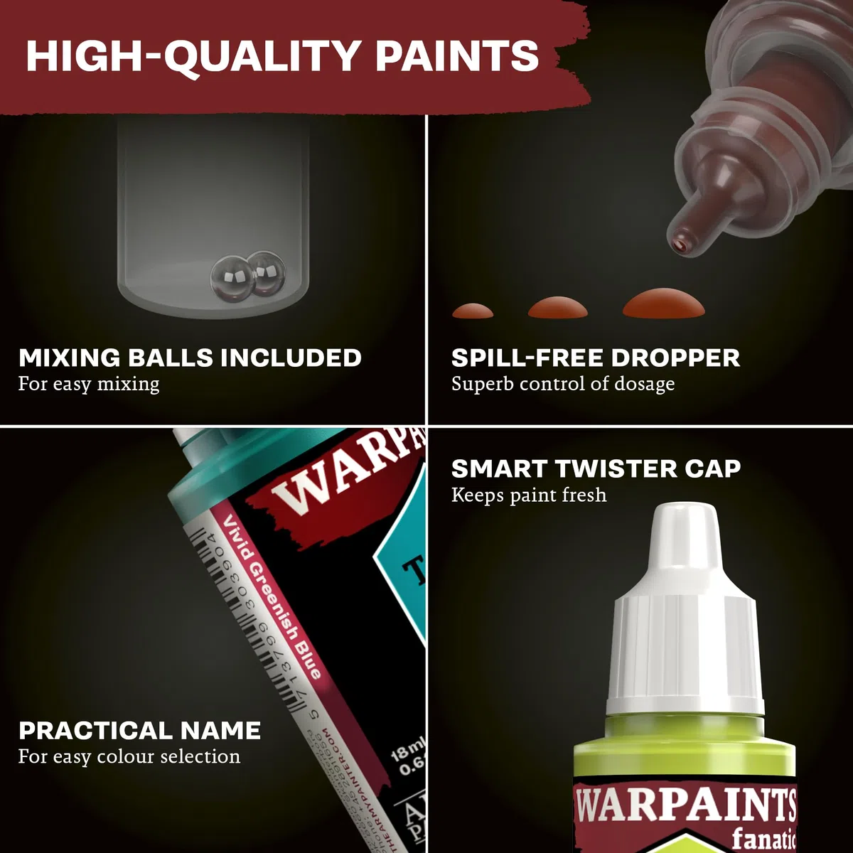 The Army Painter, Warpaints Fanatic Olive Greens flexible Triad Plus +, verde oliva, 7 x 18 ml, vernice per hobby di qualità in miniatura per dungeons and drons (DnD) e Warhammer Miniatures