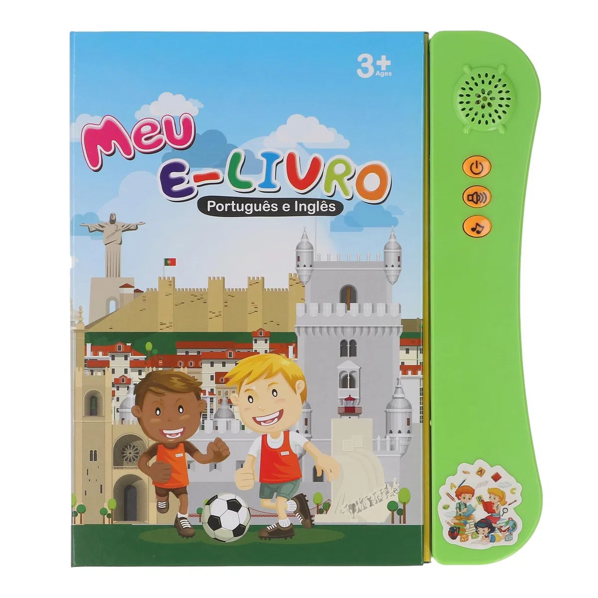Mingzhe Libro Sonoro Bilingue Portoghese Inglese Giocattolo Educativo Educativo Interattivo con Numeri Dell'alfabeto Animali Frutta Verdura Professioni per i più Piccoli Bambini i (Verde)