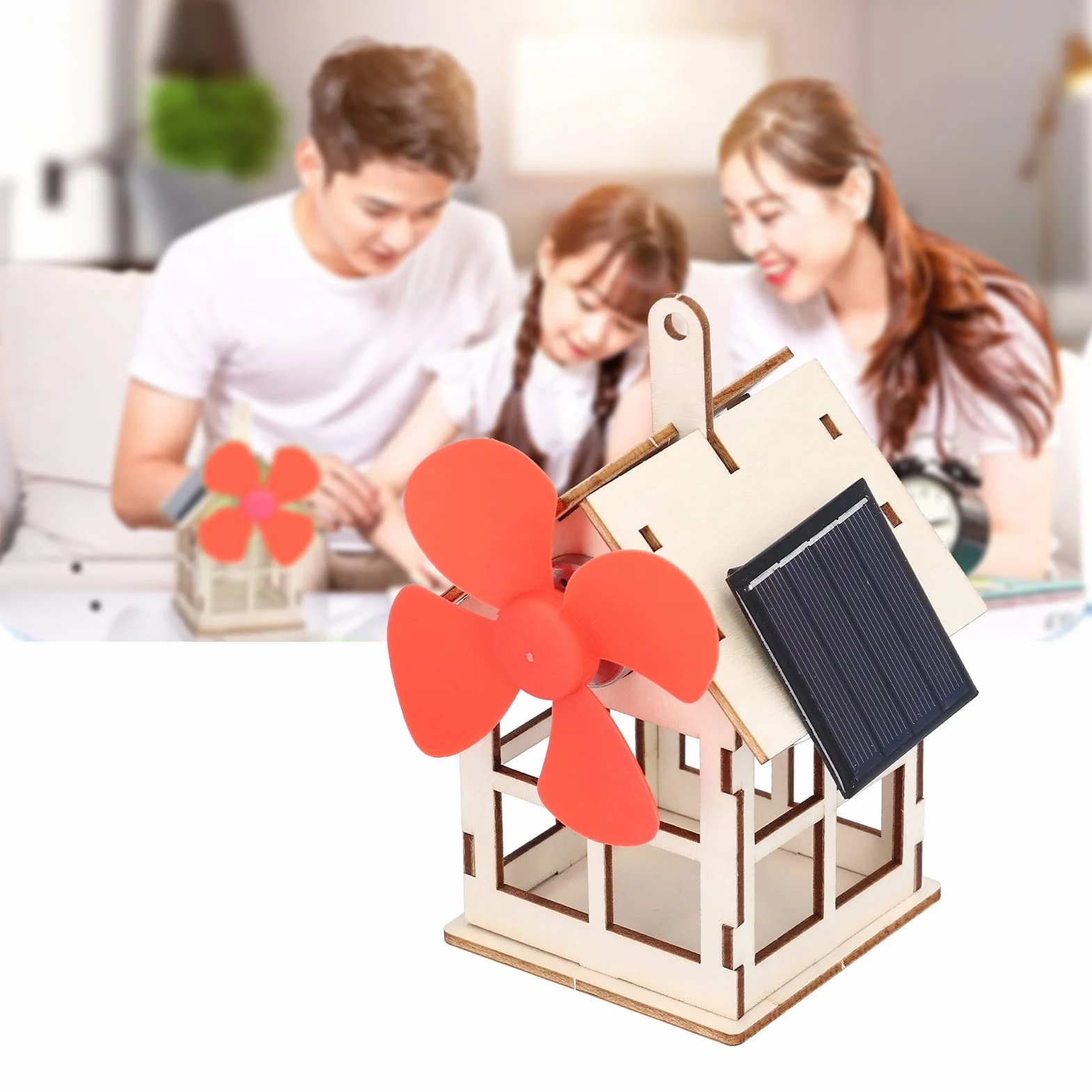 Giocattolo di Esperimento Ad Energia Solare della Casa di Legno del Mulino a per il Giocattolo di Esperimento Educativo di Scienza dei Bambini dei Bambini di DIY
