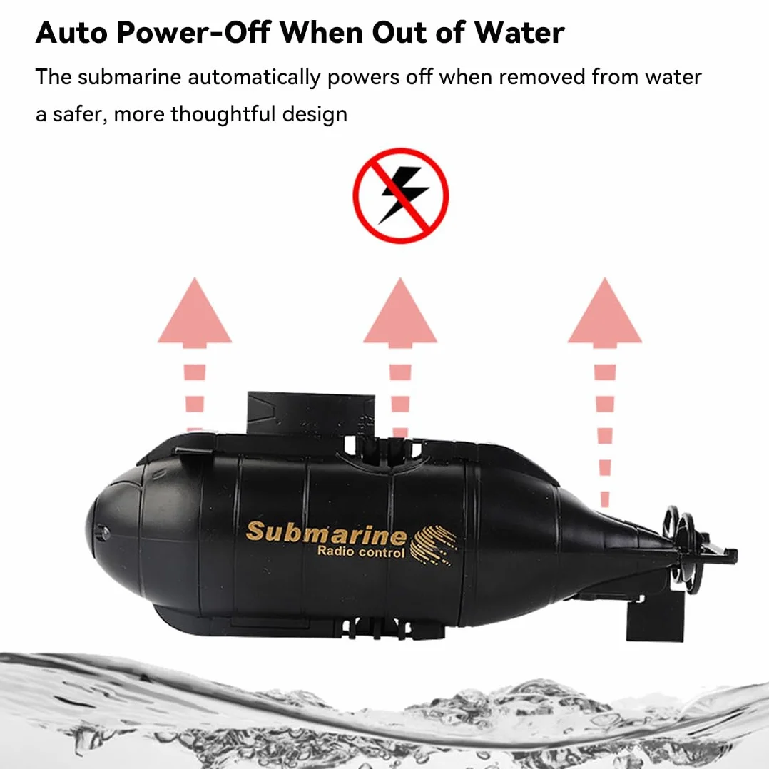 Mini sottomarino nucleare telecomandato, 6 CH RC barca subacquea con cavo di ricarica USB, perfetto per qualsiasi condizione dell'acqua, regalo per barche marine elettriche