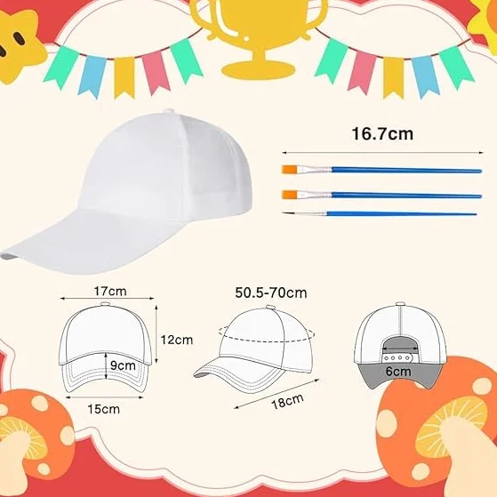 Set di 10 cappellini da baseball per bambini, set fai da te, per bambini, da baseball, per compleanno, Halloween, Natale