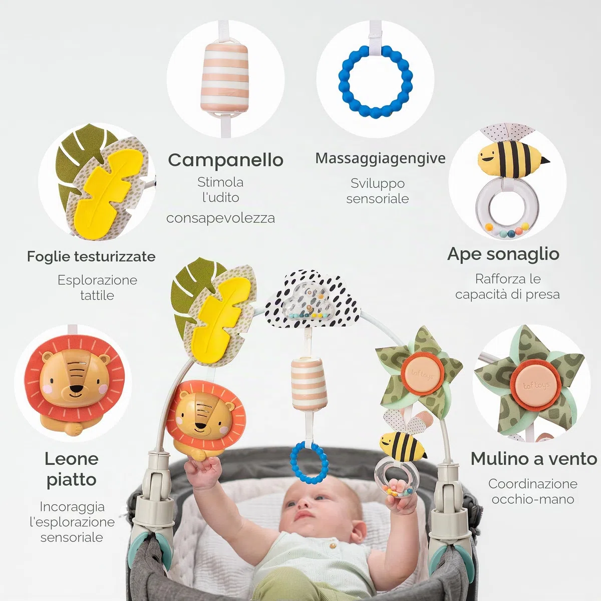 TAF TOYS 12795 - Arco per passeggino Savana