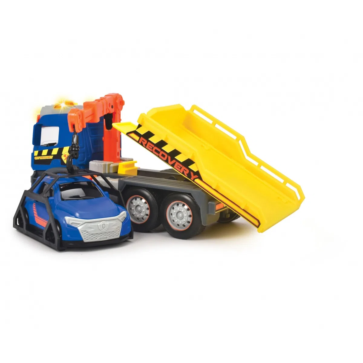 Dickie City Mercedes Actros Action Truck Camion Carroattrezzi 26 cm a Frizione, parti apribili, Luci & Suoni, + 3 anni, 203745016