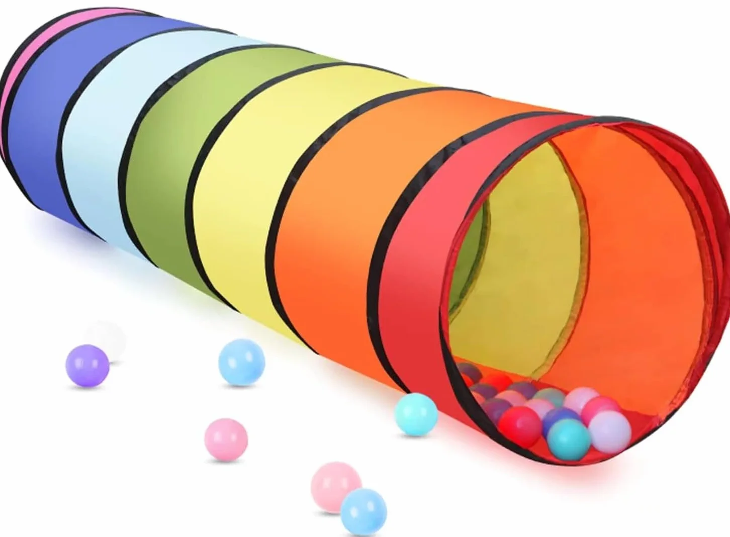 LATERN 180CM Tenda a Tunnel per Bambini, 46CM Tunnel per Bambini con Apertura Rotonda Tunnel di Scansione Pop-Up Colorato per Ragazzo Ragazza Animali Giocare Interno All'aperto Giardino Casa Gioco