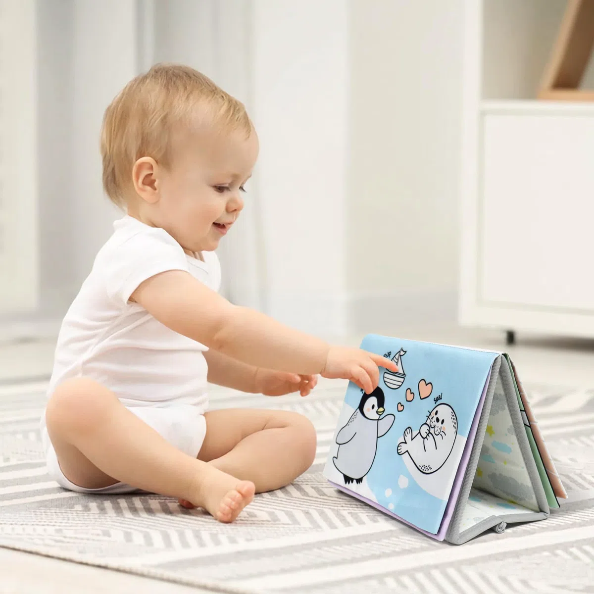 Dr.Rapeti Specchio per Bambini Giochi Sensoriali in Bianco e Nero Specchio per Neonato Giocattolo mit Libri di Stoffa