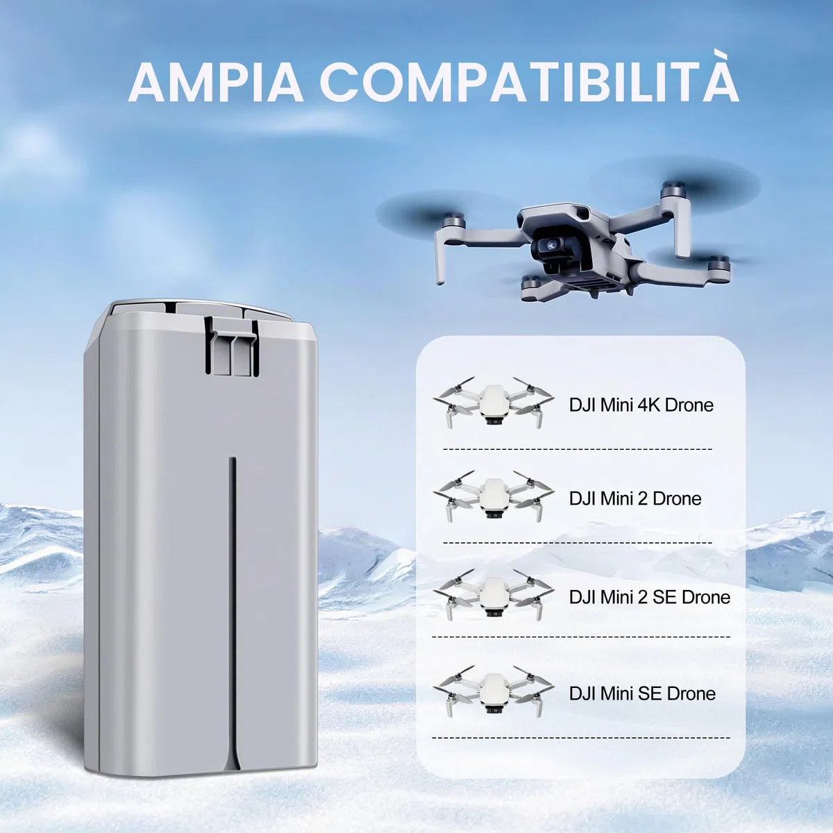 Mini 2 Serie Batteria 1 pezzo 7.7V 2400mAh Batteria di volo intelligente(31 minuti di autonomia massima) Pienamente compatibile con i droni DJI Mini 4K/2/2 SE/SE