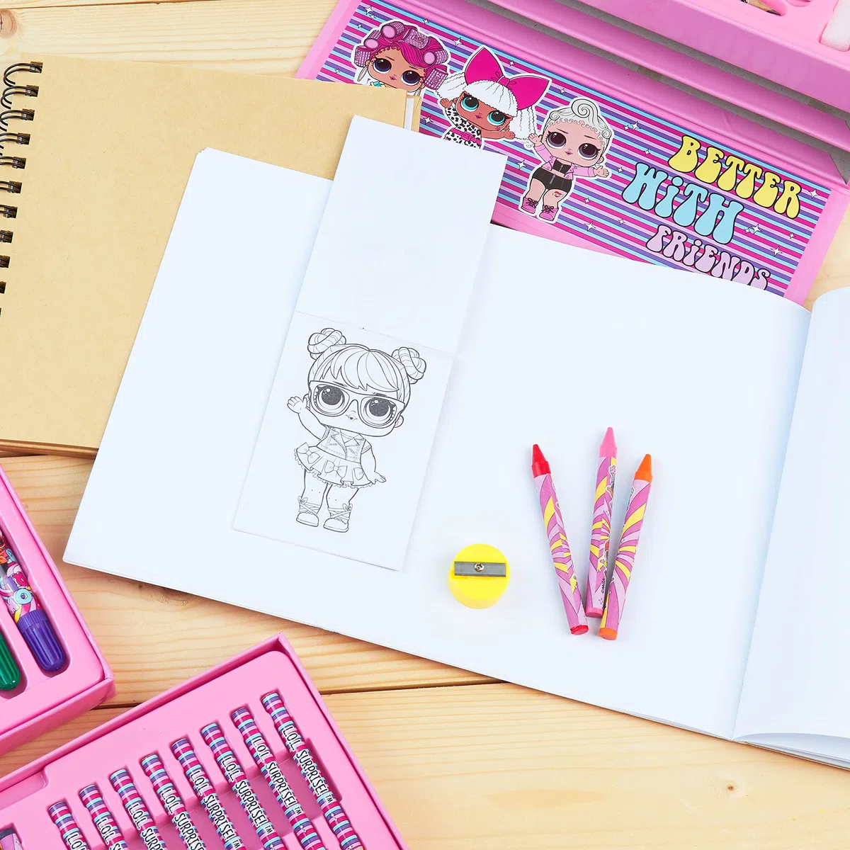 L.O.L. Surprise! Valigetta Colori per Bambini Scatola Kit Colori per Disegnare e Dipingere Set Pennarelli Matite Pastelli Acquerelli Regali LOL per Bambina
