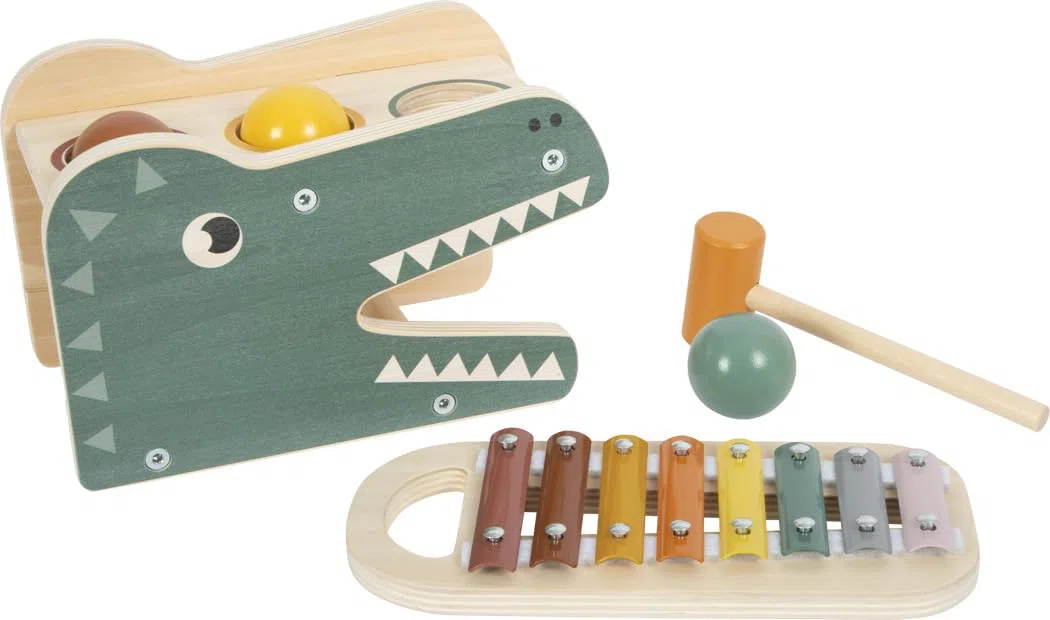 Small Foot Gioco con martelletto con xilofono Safari, Gioco in Legno per martellare e Fare Musica, per Bimbi, 12461