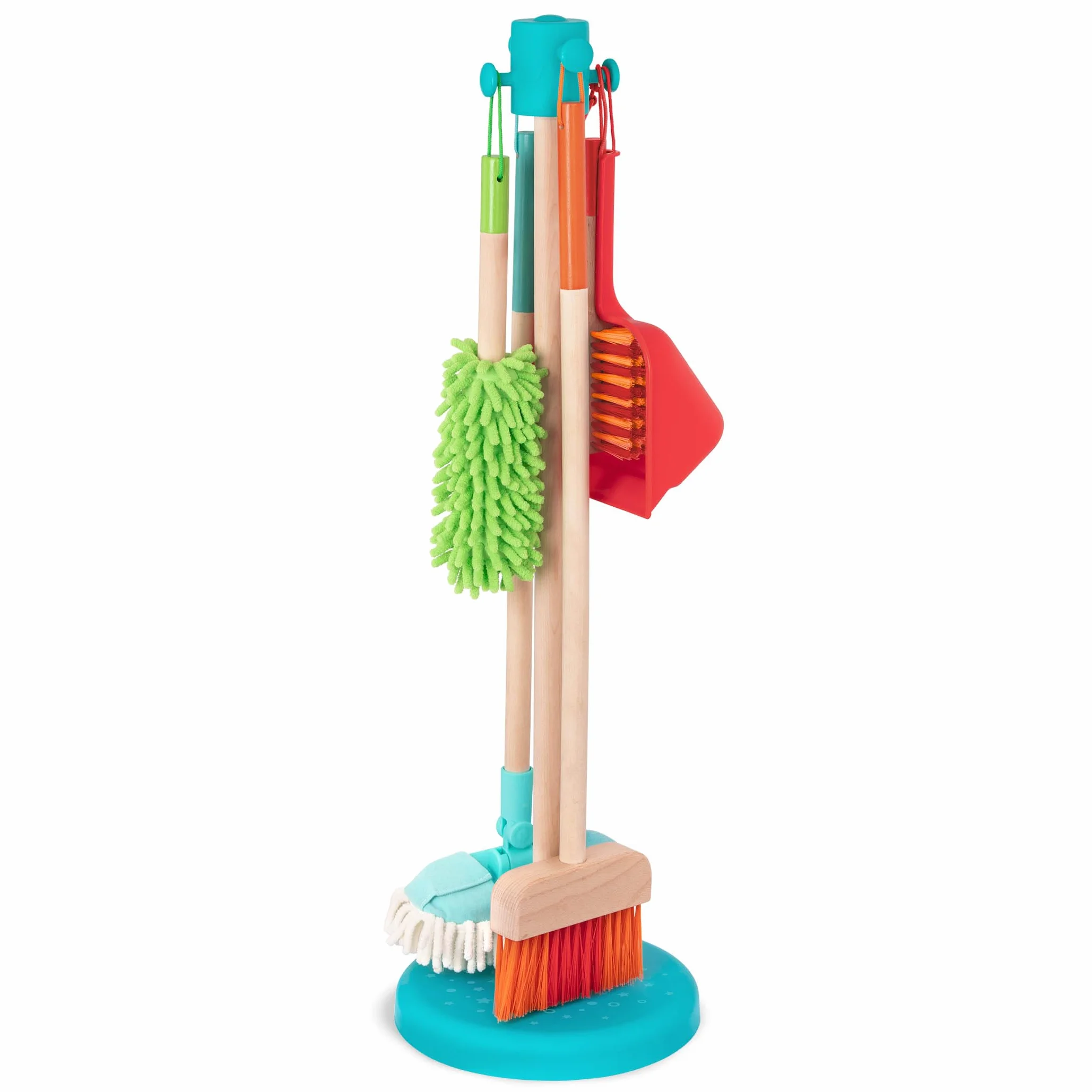 Battat - Set di pulizia Sweep n' Clean per bambini - Giocattoli di pulizia con scopa, mocio, spazzola, paletta e spolverino - Kit da gioco educativo per bambini, 2 anni +