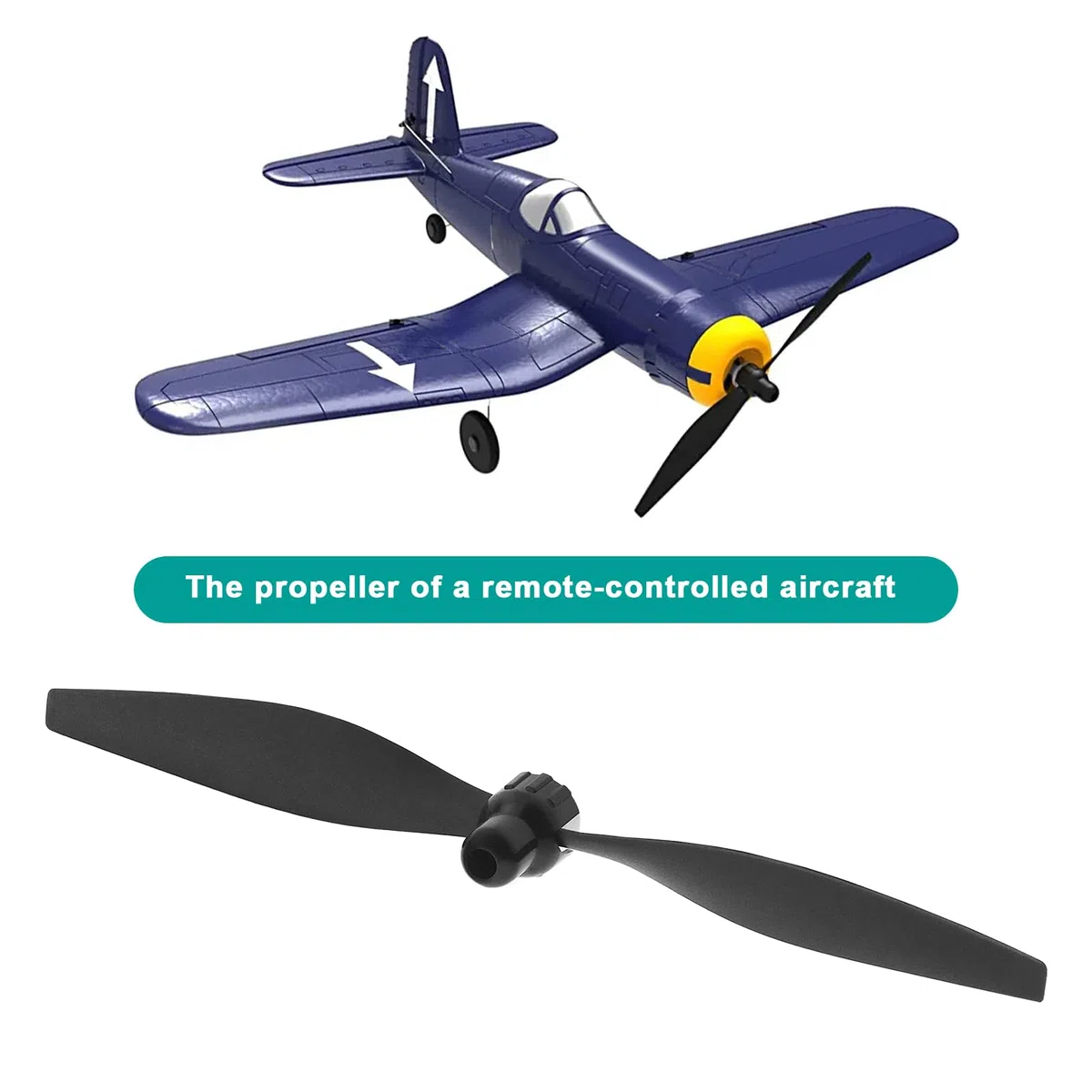The Lord of the Tools 3 set di eliche di ricambio per aereo RC, compatibili con VOLANTEXRC F4U/T-28, include 3 pezzi di eliche per aereo e 3 adattatori per aerei
