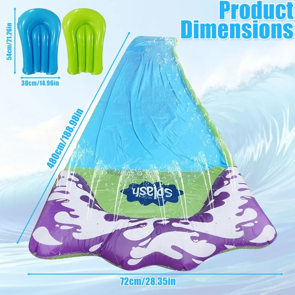 Scivolo d'Acqua da Giardino per Bambini – Scivolo Gonfiabile da 480 Cm (15,8 Piedi) con 2 Bodyboard, Spruzzatore Integrato E Tanto Divertimento per Bambini E Adulti (Uso Esterno)