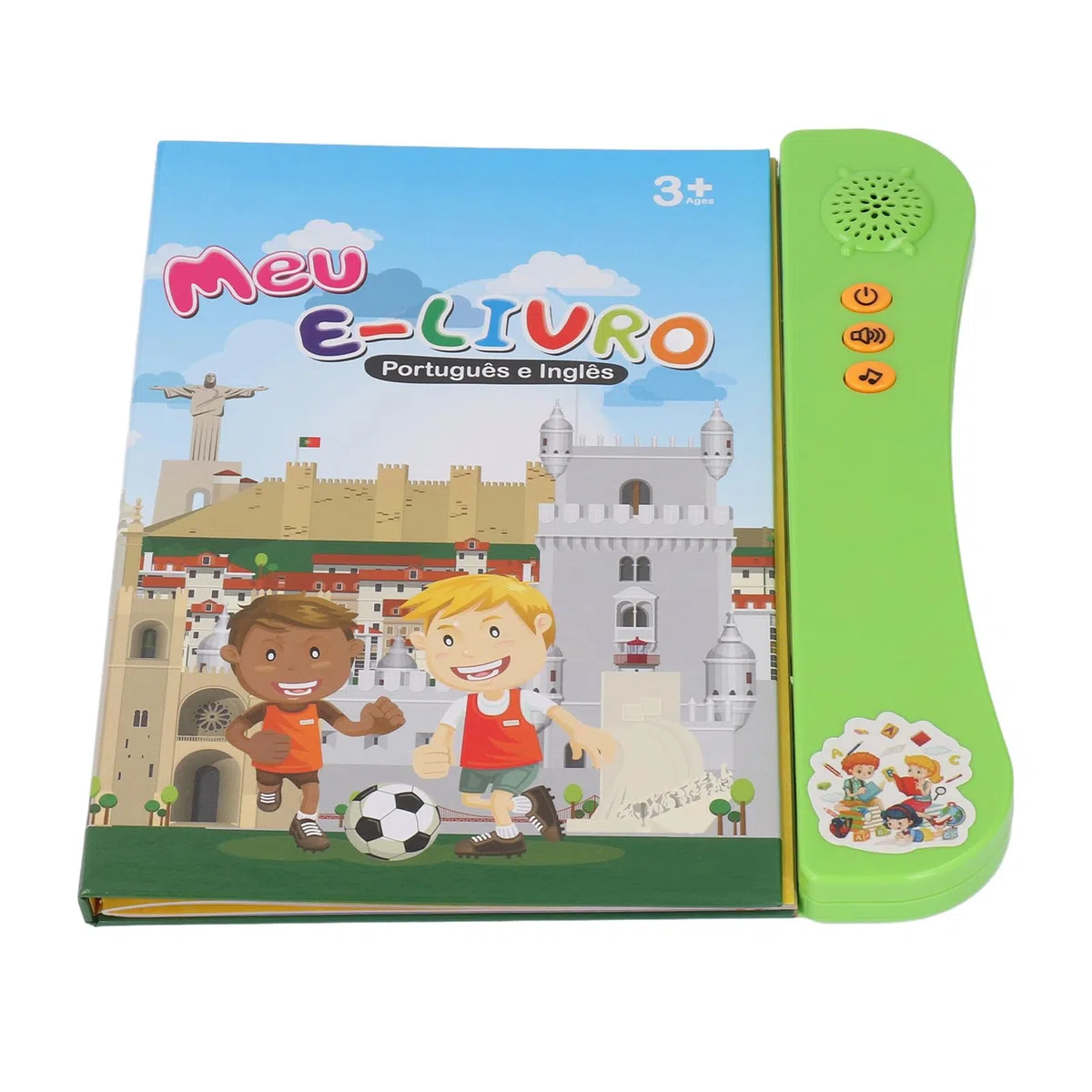 Mingzhe Libro Sonoro Bilingue Portoghese Inglese Giocattolo Educativo Educativo Interattivo con Numeri Dell'alfabeto Animali Frutta Verdura Professioni per i più Piccoli Bambini i (Verde)