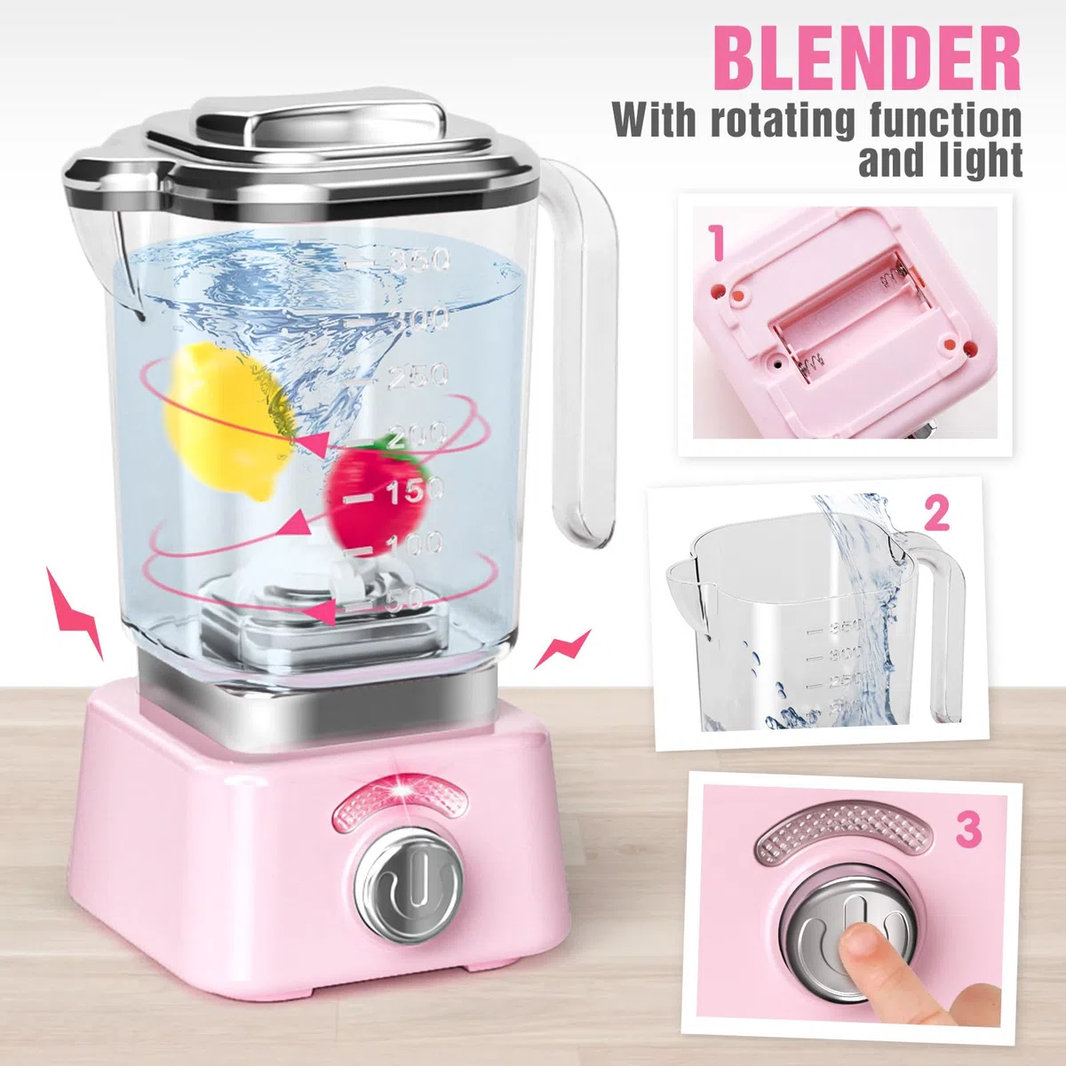 Toyssa Elettrodomestici Cucina Giocattolo per Bambini, Macchina Caffè Frullatore Sbattitore Tostapane, Accessori Cucina Bambini con Luce Sonora, Cucine Giochi Regalo Bambina Bambini 3 4 5 6 7 8 Anni