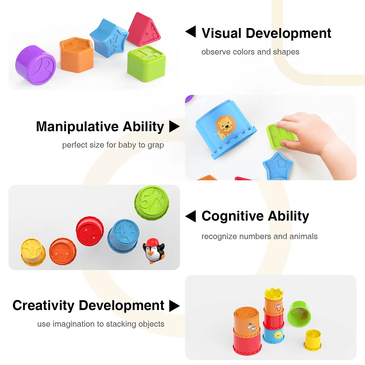 MOONTOY Giocattoli Bambino 1 anno,Montessori Giocattolo per Bambini Ragazzo Ragazza,Blocchi Colorati per Insegnare Forme, Numeri e Colori,Regalo per Compleanno e Natale per 1 2 3 4 Anni