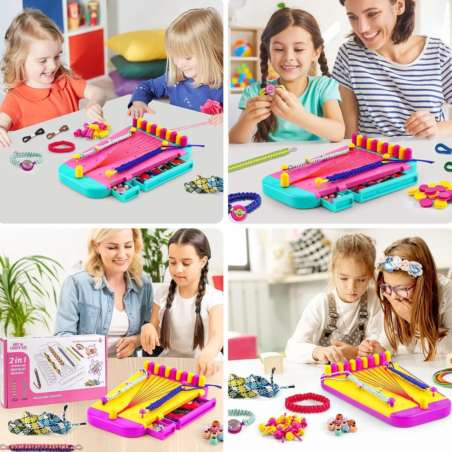 Felly Kit Braccialetti dell'Amicizia Fai-Da-Te per Bambina dai 6 ai 12 Anni, Arti e Mestieri Bracciali Creativi, Kit Creazione di Gioielli, Regalo di Compleanno Natale per Ragazza 8 9 10 11 12 Anni