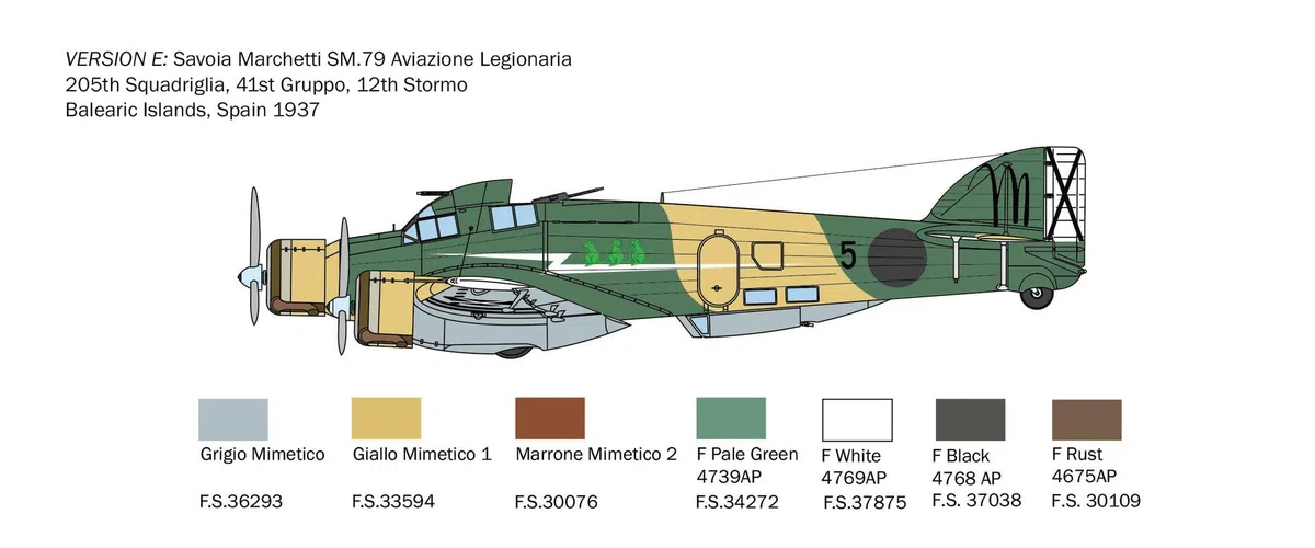 Italeri 1412 S.79 Sparviero Bomber version, scala 1:72, Plastic Model Kit/Modello in plastica da montare