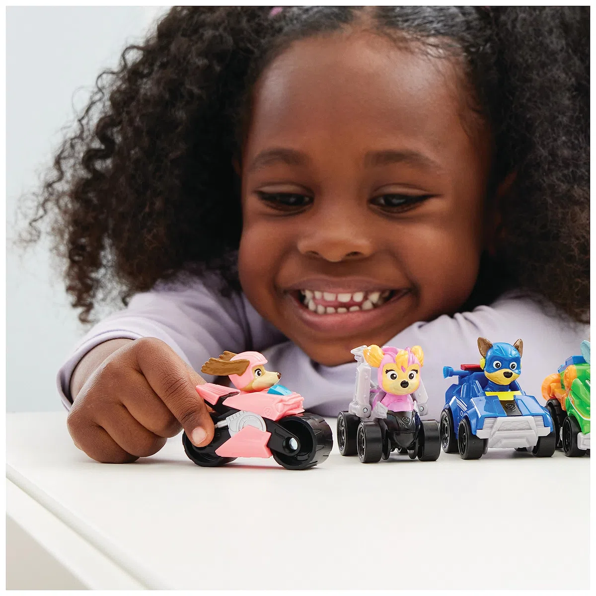 PAW PATROL: Il film Mighty, 7 pezzi Pup Squad Racers, set regalo con auto giocattolo Liberty, adatto per bambini dai 3 anni in su