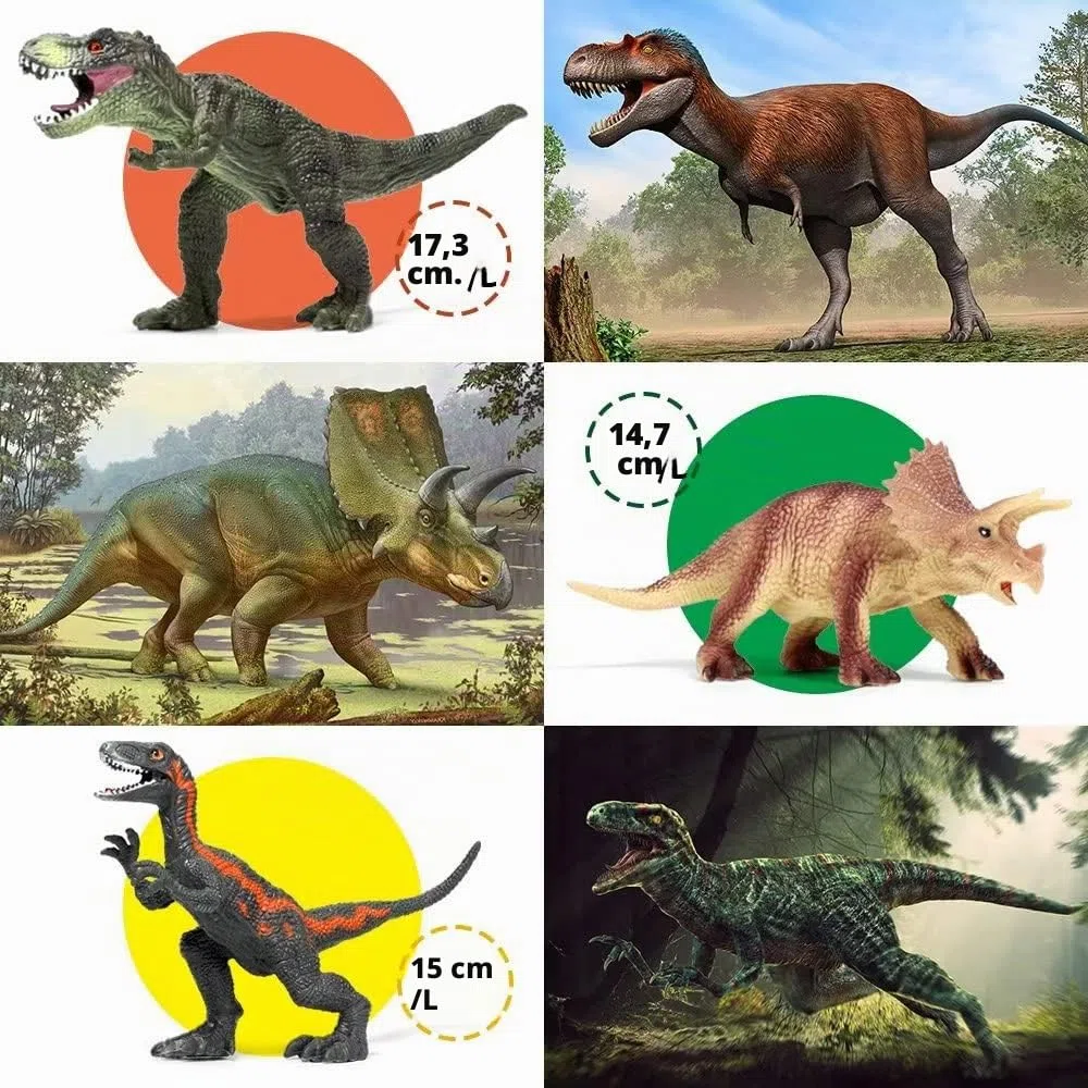 FRUSE Dinosauro Giocattolo per Bambini,12 Pezzi Educativi Realistico Figure di Dinosauri con T-Rex,Velociraptor,Libro Dinosauro,Dinosauri Giocattoli per Ragazzi Ragazze 3 4 5 6 Anni