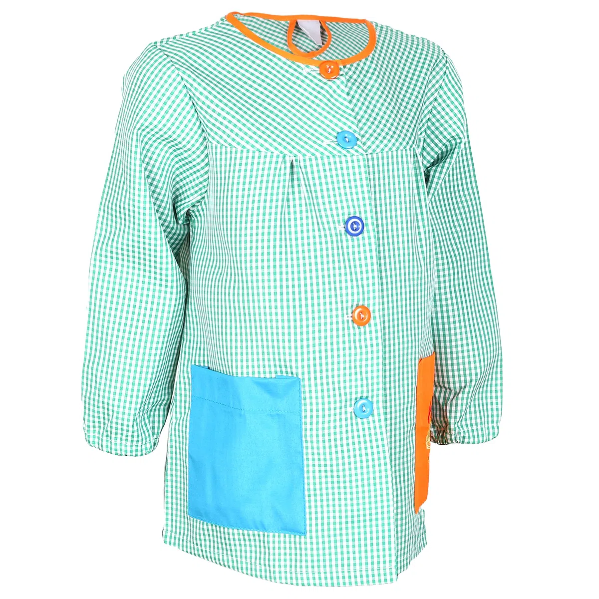 ETREXONLINE Grembiule Scuola per Bambini per l'Asilo e la Scuola con Bottoni, Grembiule Elastico con 2 Tasche per Infanzia