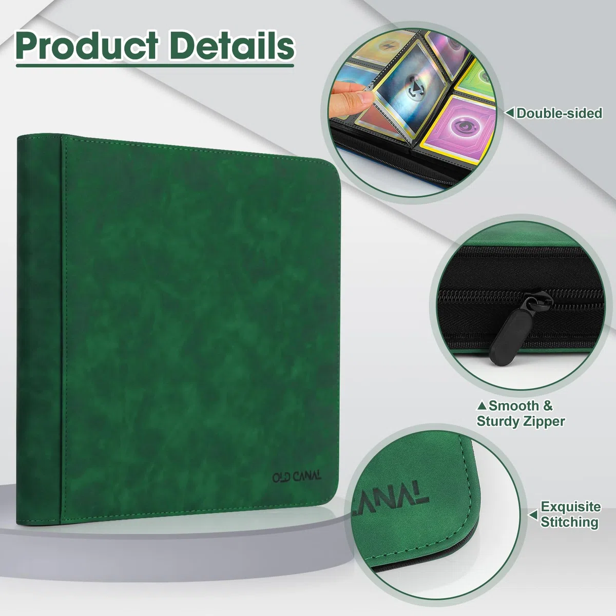 Raccoglitore Cartes, Album Carte da 12 Tasche, Contiene Fino 720 Cartes, Binder Carte di Alta Qualità, Album Porta Cartes per MTG, TCG, Compatible con Varie Carte da Collezione (Verde Scuro)