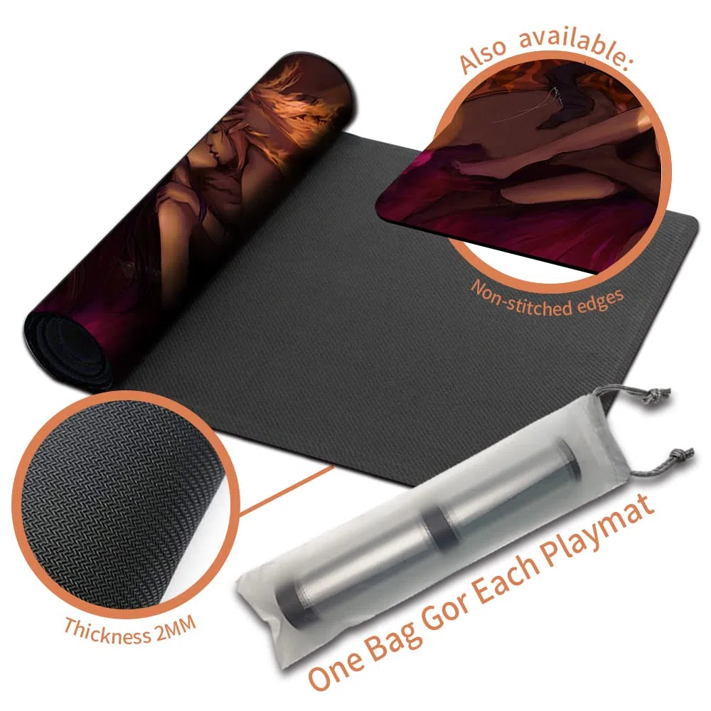 Four Leaves Liliana Vess e Chandra MTG Play Mats + Borsa Impermeabile Gratuita, Playmate Table Mat, Mouse Pad, Antipolvere e Impermeabile per Sostenere Il Combattimento