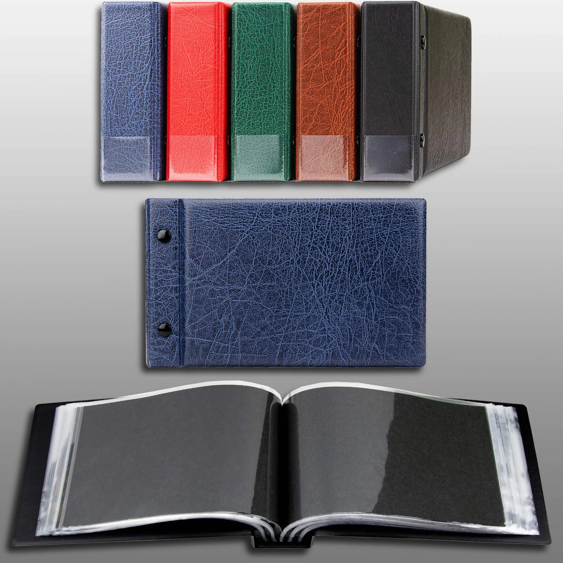 Prophila Kobra piccolo album per 100 cartoline e lettere fino a 190 x 125 mm, blu