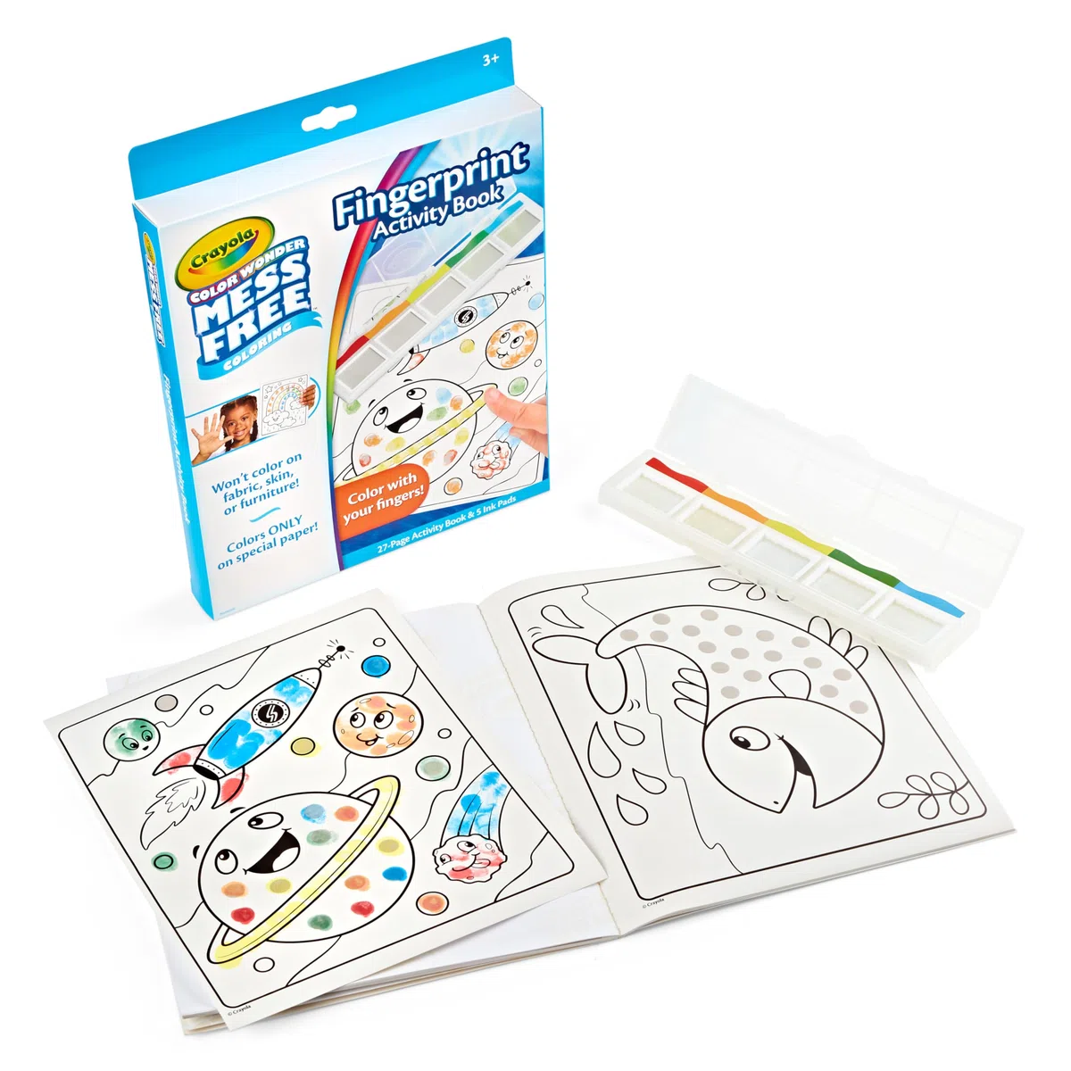 CRAYOLA Color Wonder Mess Free - Set di attività di pittura a inchiostro per impronte digitali, alternativa alla pittura con le dita, regalo per bambini, età 3, 4, 5, 6 anni