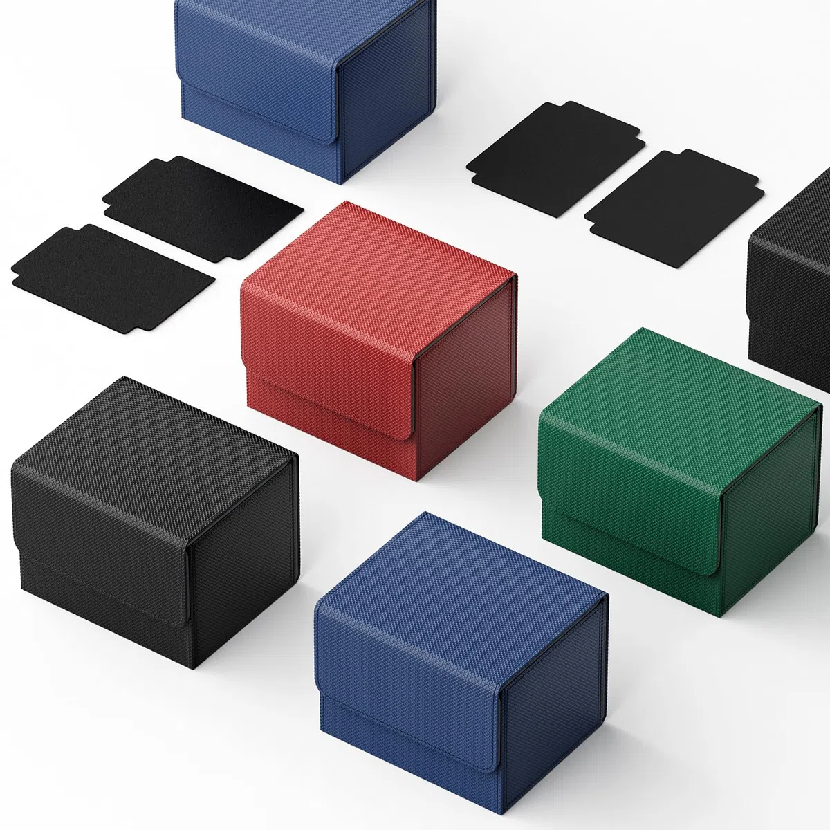 Mlikero Deck Box Adatto a Carte Collezionabili e Sportive, 4 Deck Box Orizzontali per Oltre 100 Carte, Deckbox Magnetico in Pelle per la Protezione delle Carte