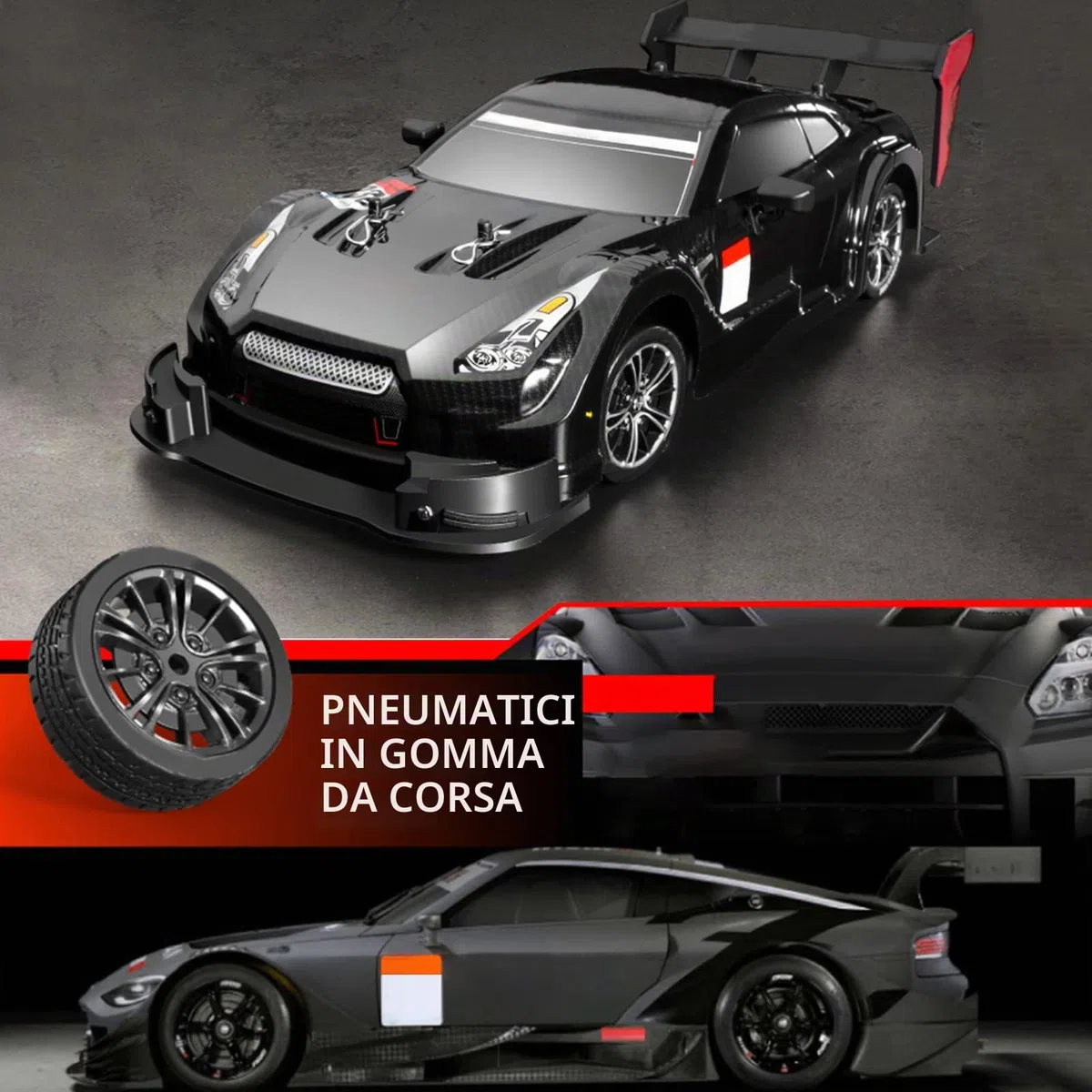 Goolsky - Auto telecomandata, Drift Car, scala 1/16, 2.4GHz, 4WD, velocità 40km/h, modellino di auto radiocomandata da corsa