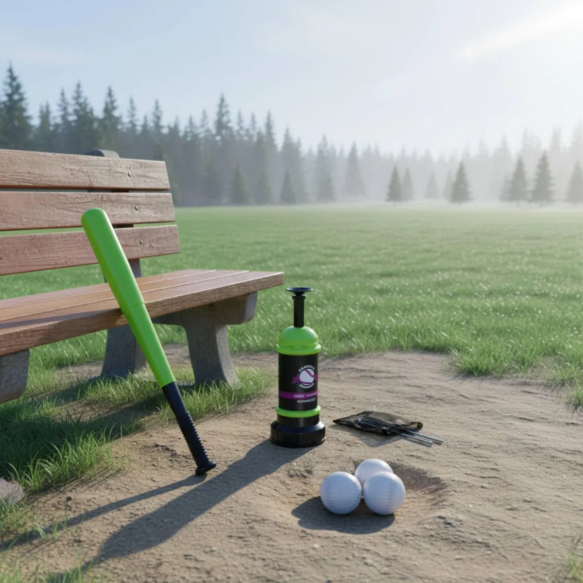 Gralara Kit Baseball con Mazza a Pressione Set Gioco Baseball con Palline Coordinazione Occhio-Mano per Dai 3 Anni in Su